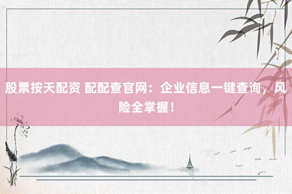 股票按天配资 配配查官网：企业信息一键查询，风险全掌握！
