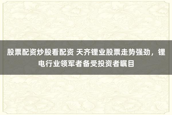 股票配资炒股看配资 天齐锂业股票走势强劲，锂电行业领军者备受投资者瞩目