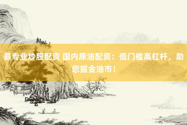 最专业炒股配资 国内原油配资：低门槛高杠杆，助您掘金油市！