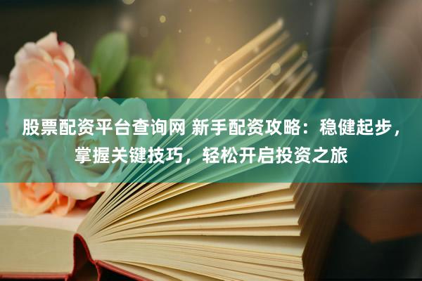 股票配资平台查询网 新手配资攻略：稳健起步，掌握关键技巧，轻松开启投资之旅
