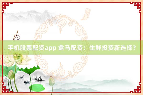 手机股票配资app 盒马配资:生鲜投资新选择?
