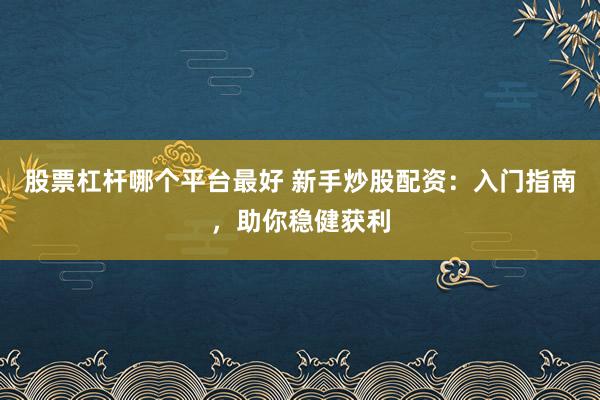 股票杠杆哪个平台最好 新手炒股配资：入门指南，助你稳健获利