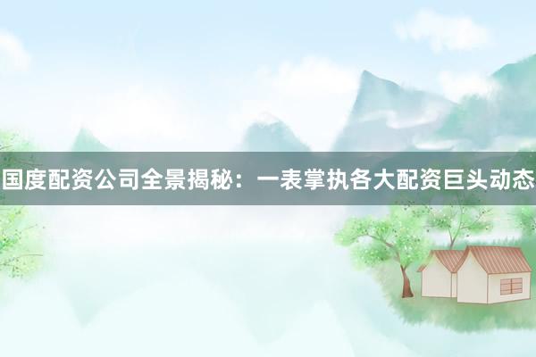 国度配资公司全景揭秘：一表掌执各大配资巨头动态