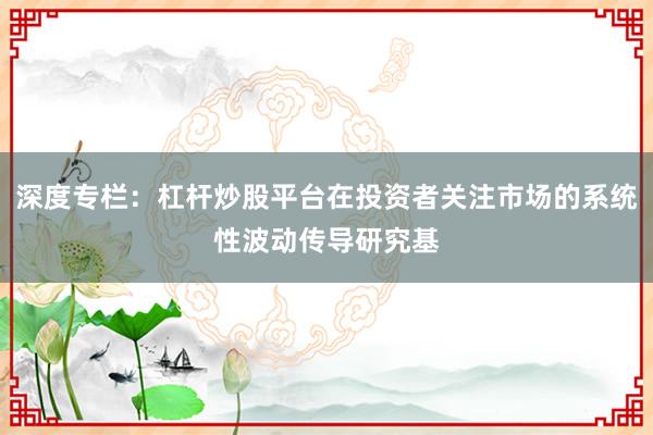 深度专栏:杠杆炒股平台在投资者关注市场的系统性波动传导研究基